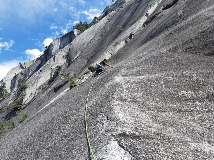 Monica Olienscu rock climbing